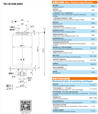 TD-12/1250-25Q1充气柜用真空灭弧室